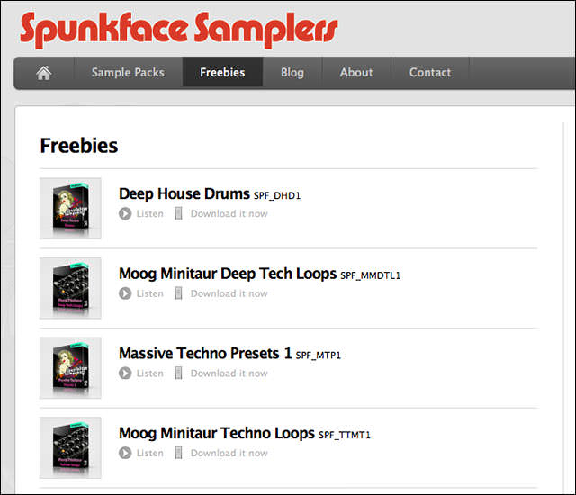 Spunkface_Samplers_Freebies