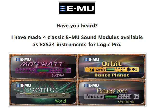 E-mu Sound Modules Library for Logic Pro's EXS24