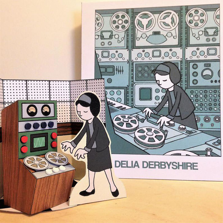 HeyKidsRocknRoll - Delia Derbyshire Tape Recorder Paper Craft