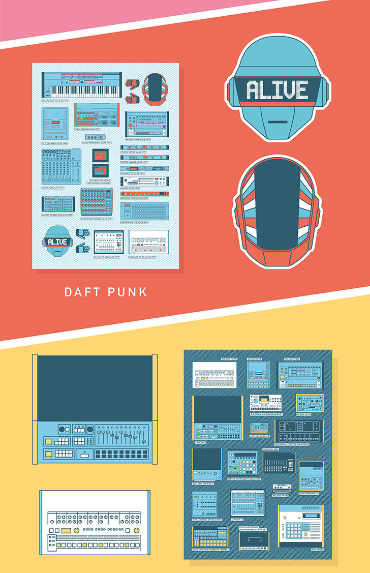 Daft Punk Equipment Poster by Joseph Cox