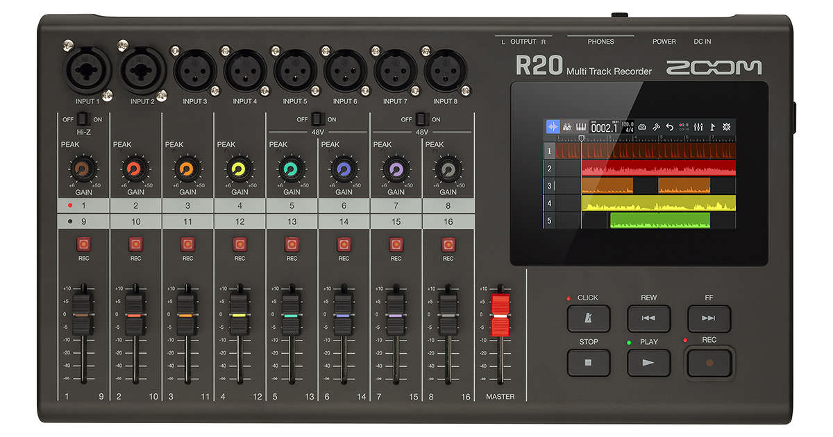 ズーム、新型マルチトラック・レコーダー「R20」を発表…… タッチ