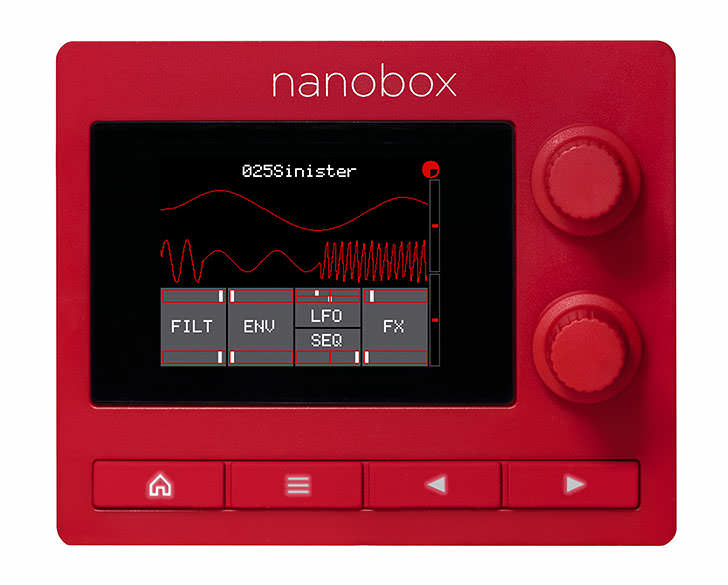 ポップなデザインのマイクロ・シンセサイザー、1010music「nanobox」が