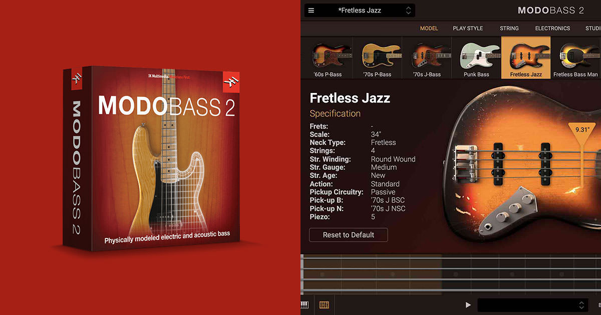 IK Multimedia、「MODO BASS 2」を発表…… 待望のフレットレス／アップ
