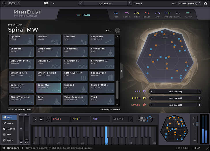 Sound Particles - MiniDust 3D Synthesizer