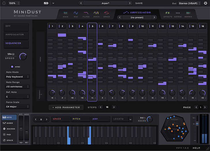 Sound Particles - MiniDust 3D Synthesizer